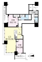 シエリアタワー大阪堀江【角住戸・報酬有】